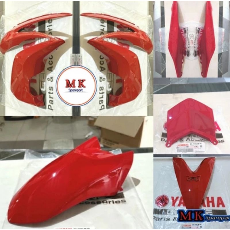 PAKET FULL SET BODY HALUS AEROX 155 MERAH Glossy ORIGINAL YAMAHA