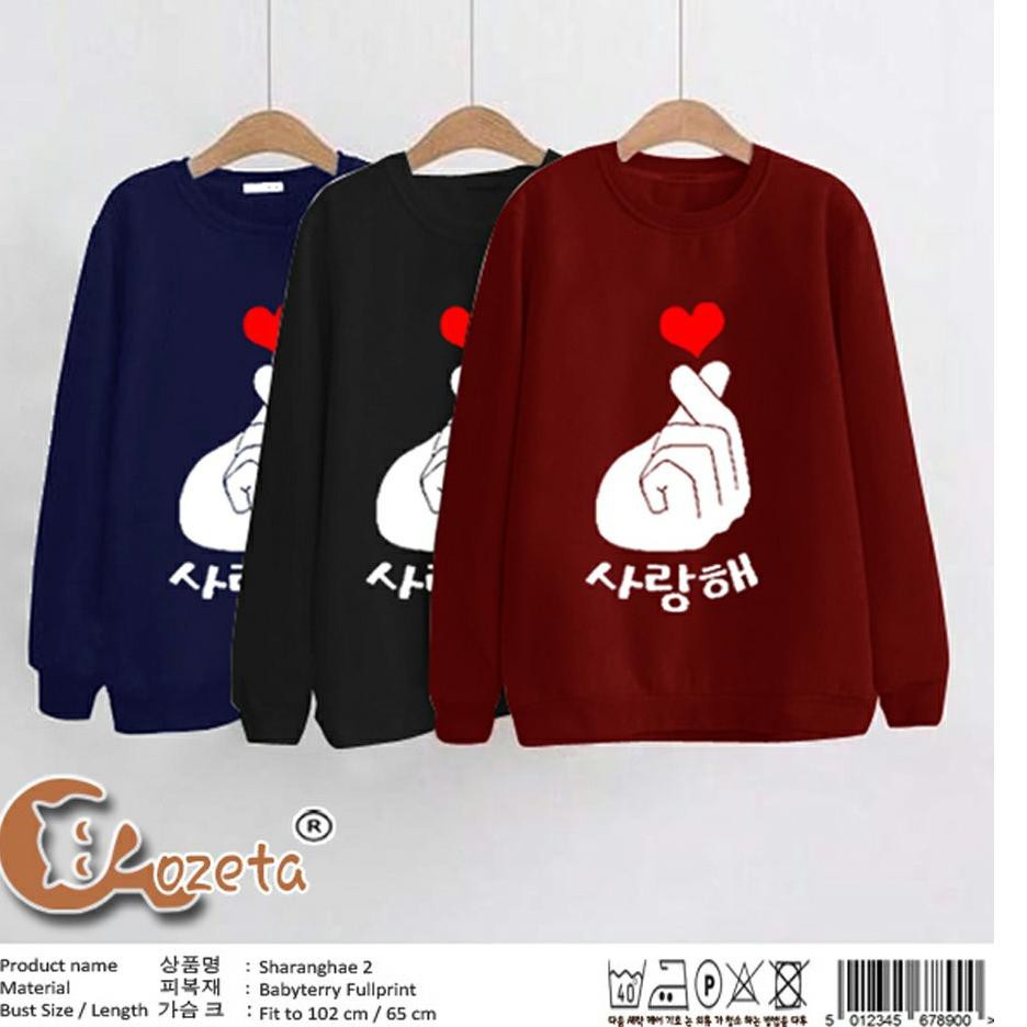 Termurah SARANGHAE 2 KAOS SWEATER LENGAN PANJANG FASHION WANITA