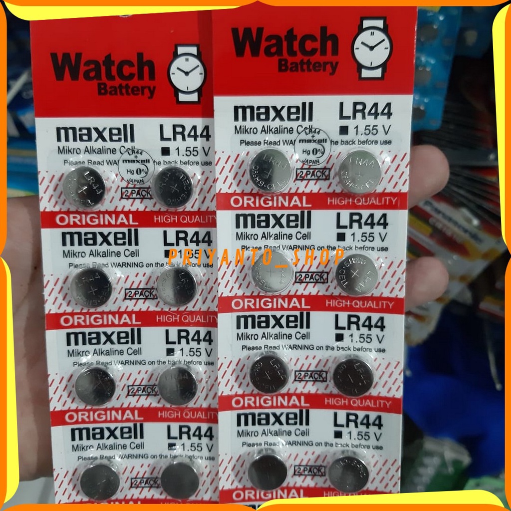 MAXELL LR44 BATERAI KALKULATOR REMOT JAM MAXEL LR 44 LR44