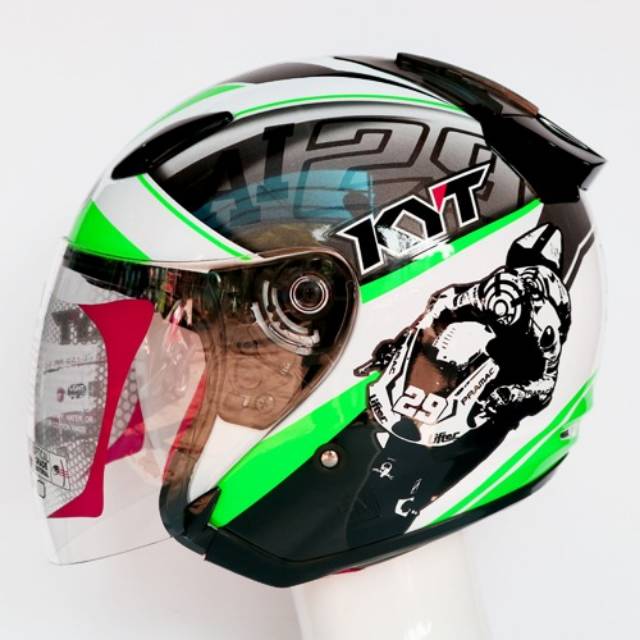 HELM KYT DJ MARU MOTIF GP SE WARLD WHITR GREEN ORIGINAL