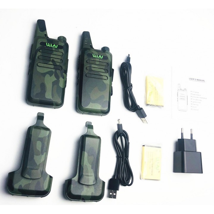 WLN KD-C1 1 Set 2pcs Walkie Talkie with DOCKING CHARGER - Army Green