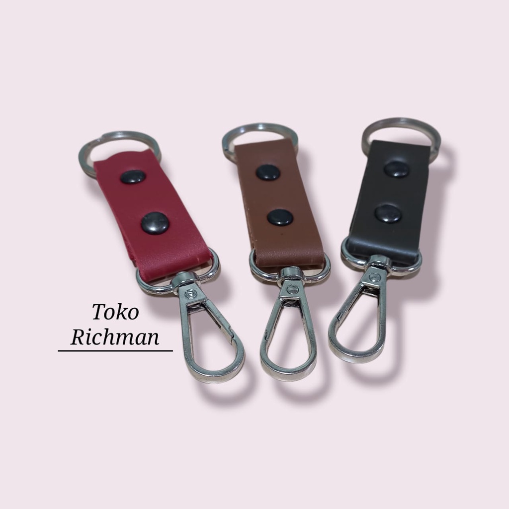 Gantungan Kunci Kulit Kail Keychain key Holder Tebal Fob Detachable