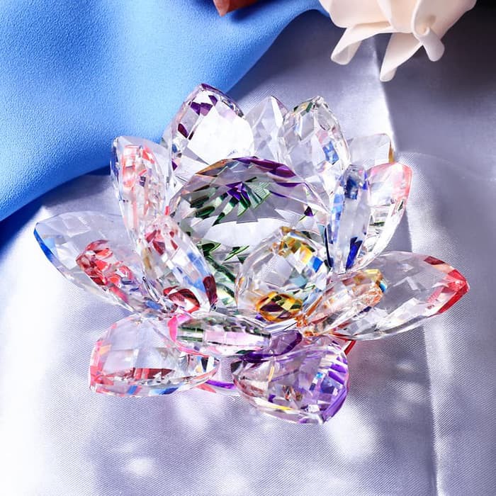 Heavenly Lotus Teratai Kristal Hiasan Dekorasi Pajangan Crystal Religius