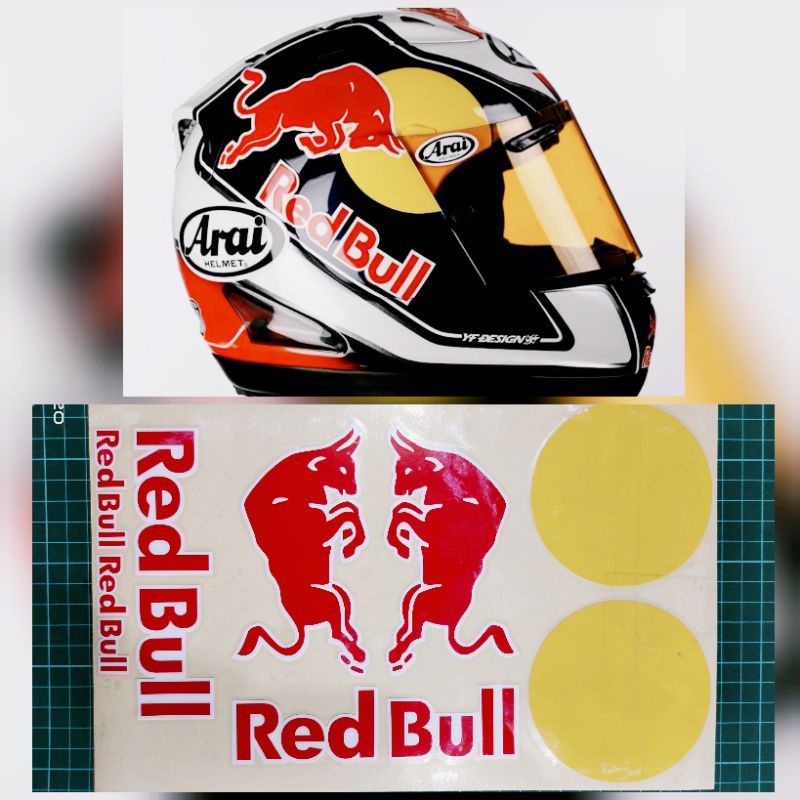 stiker redbull helm arai