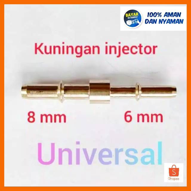 NEPEL SAMBUNGAN SELANG INJEKSI INJEKTOR | NEPEL ICT BAHAN KUNINGAN 6MMX8MM