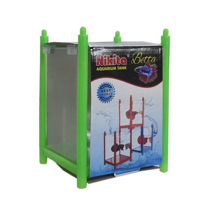 Produk Terbaru Akuarium Mini / Aquarium Tank Ikan Cupang Ukuran 10X10X15 Cm - 11900