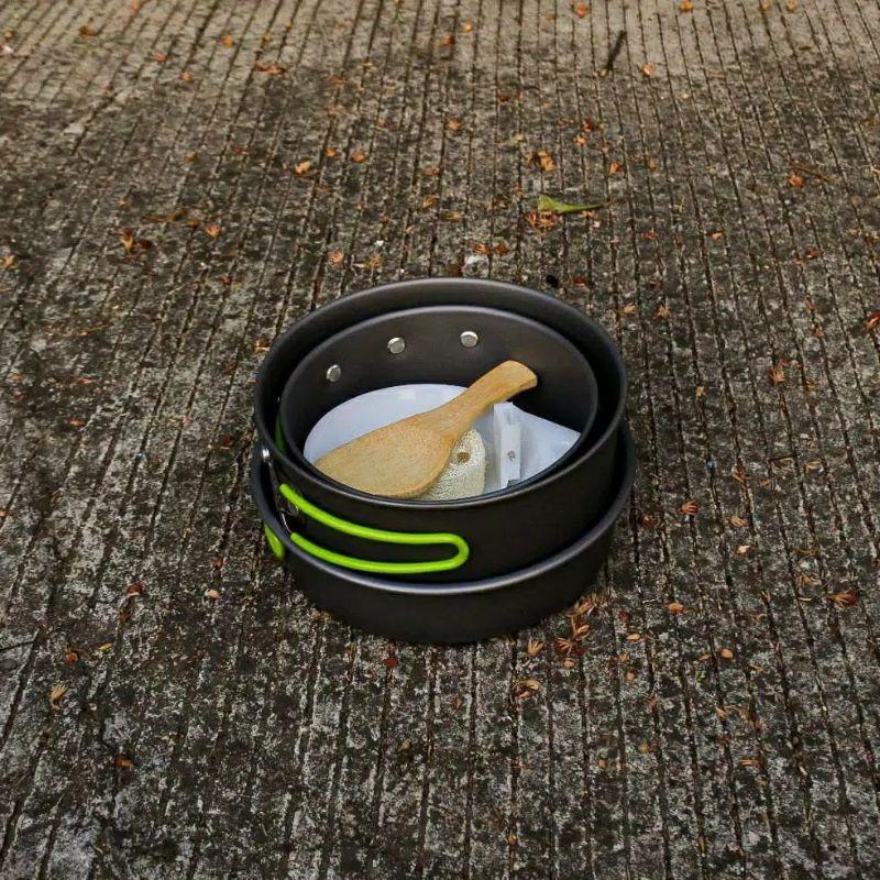 Paket Alat Masak Panci wajan Nesting isi 4 Panci Kemping Gunung / Cooking Set DS301 Camping Outdoor