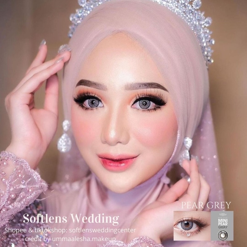 Softlens Pear NORMAL dan -0.50 s/d -7.50 Botol Grey Brown wedding soflen dreamcolor1 14.5