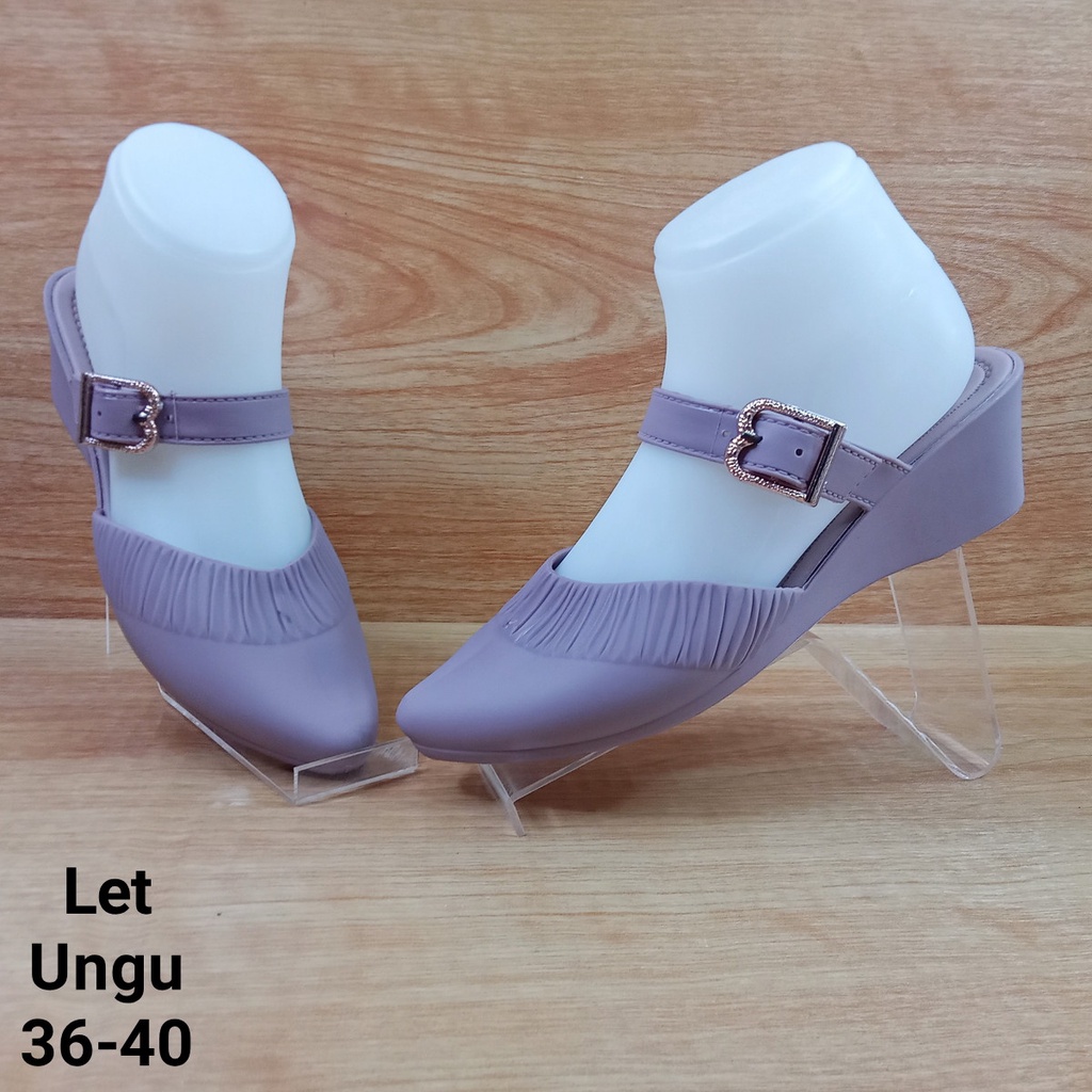 (COD) Sandal Selop Wanita Jelly Wedges Tali Tengah Porto LET