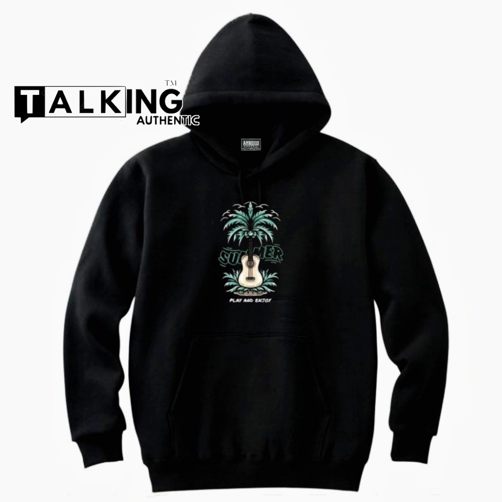 TALKING AUTHENTIC Sweater Hoodie Pria HItam Hudi Oversize Ukuran Jumbo XXL Hodi Sweatshirt Bergambar Murah Hoddie Unisex Hudie Korean Style