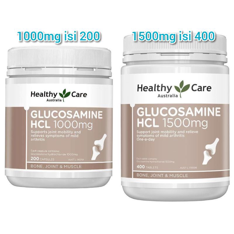 Healthy Care Glucosamine HCL 1000 mg 1500 mg 200 400 Capsules