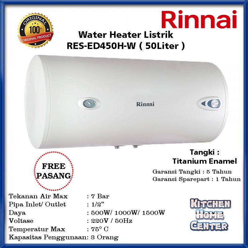 Water Heater Listrik Rinnai RES-ED450H-W