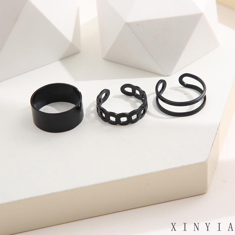 【COD】3 Pcs/Set Cincin Logam Retro HIP HOP ang Dapat Disesuaikan Ring Set Wanita Pria Perhiasan Aksesoris Ready Stock