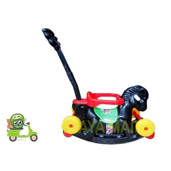 Mainan Ride On Mobil Dorong Kuda Goyang Hitam 582 Gosend Or Grab Only