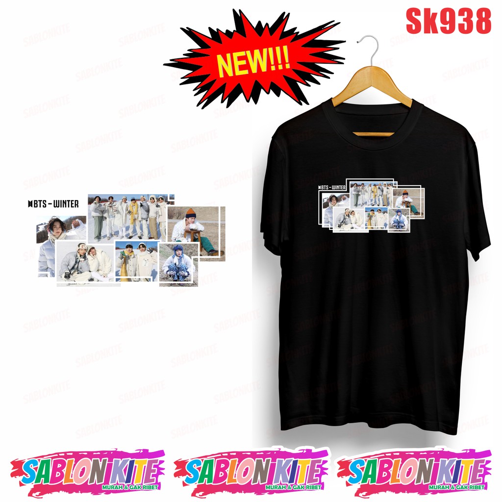 MURAH!!! KAOS KPOP WINTER SK938 JK V RM JH JM SG JIN UNISEX COMBED 30S