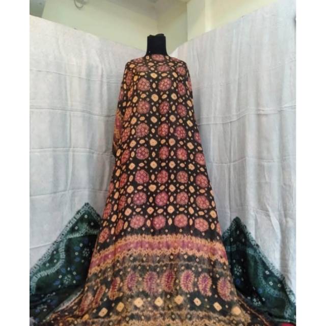 Bahan jumputan titik 7 sutra palembang