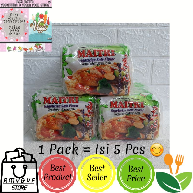 Mie Maitri / Mie Instan Vegetarian Vegan Rasa Soto [ 5 Pcs ]