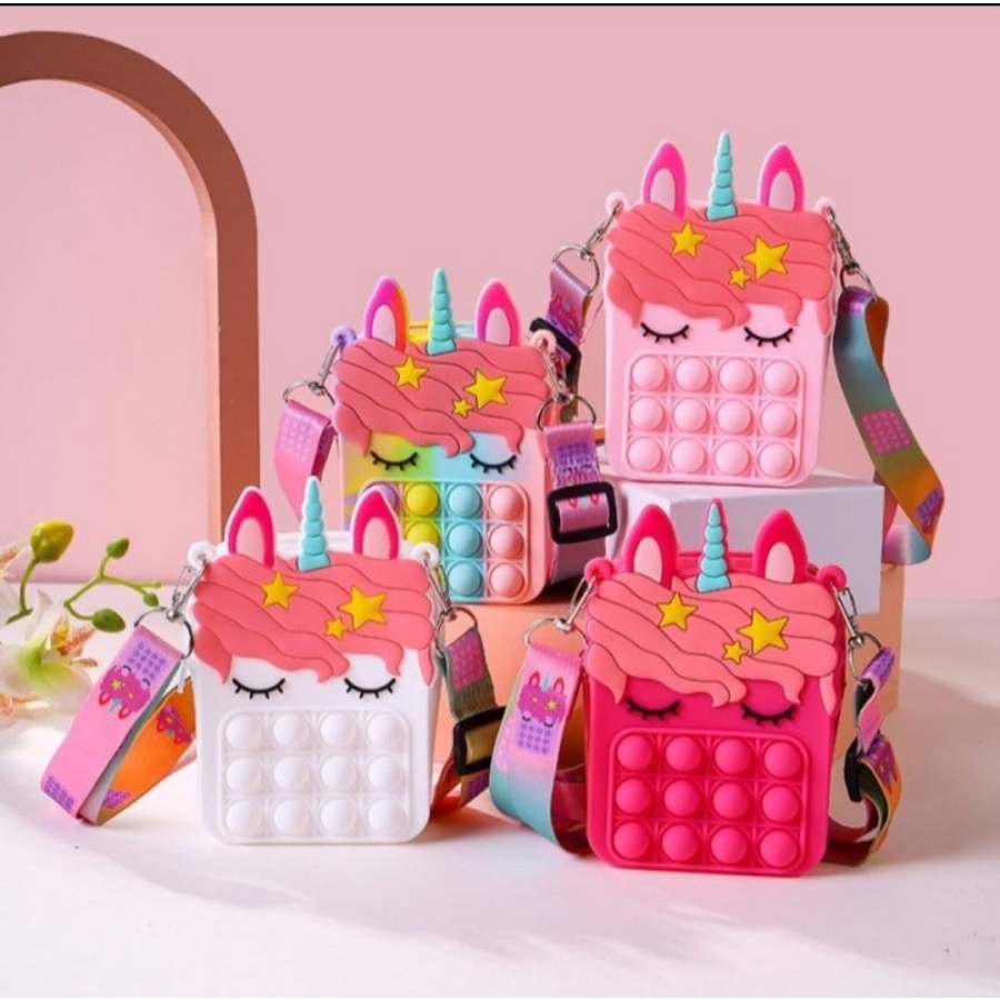 Tas Pop It Anak Unicorn-HELLO KITTY Pop it Handbag /Slempang/Bakcpack