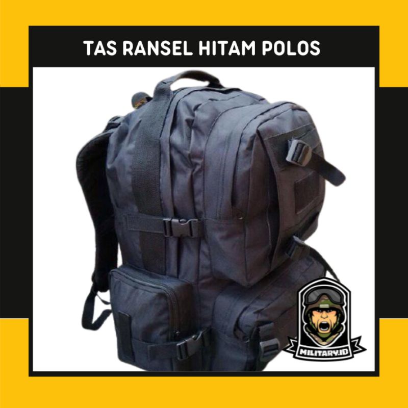 Tas Ransel Hitam / Ransel Tempur / Polisi / Brimob