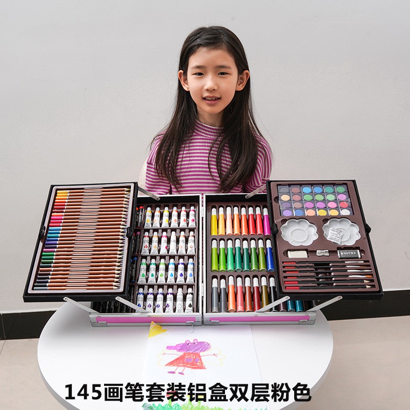 

Set ALat Lukis 145pcs Model Koper Jinjing Import Set Alat Menggambar Anak