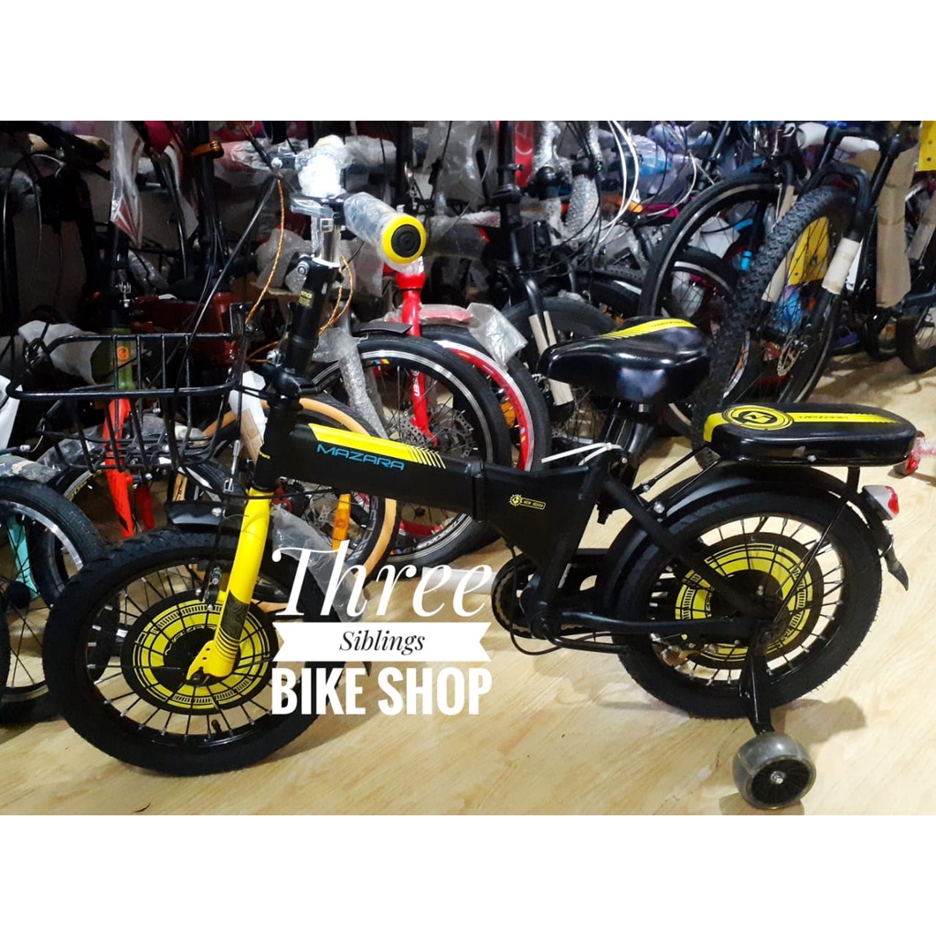 SEPEDA LIPAT ANAK MAZARA MZ-2266 MG 16 INCH WARNA BLACK YELLOW