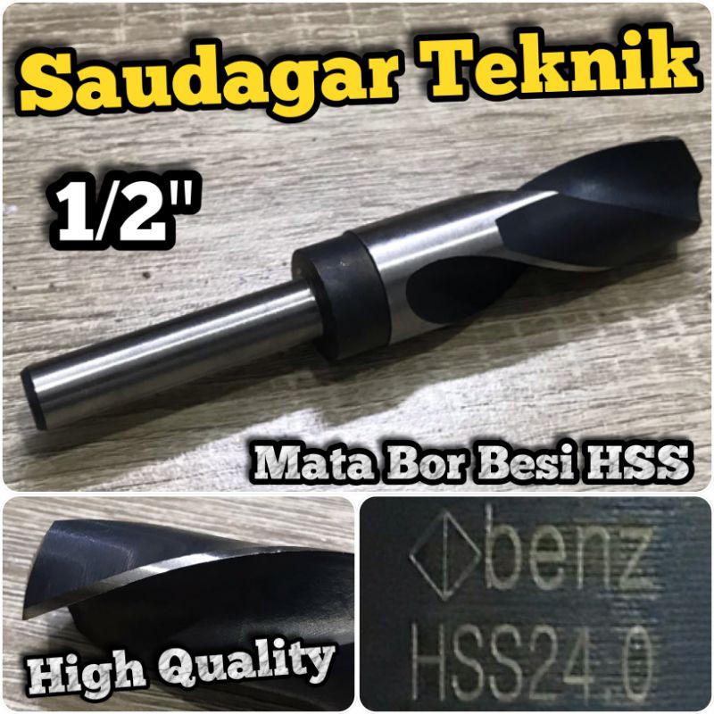 Mata Bor Besi 24mm Untuk Mesin Bor Tangan Reduced Shank 1/2&quot; 24 mm