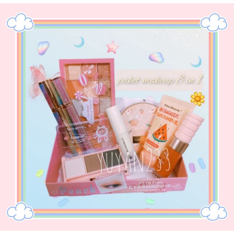 PROMO!!!PAKET MAKE UP SET 8 IN 1 PEACH