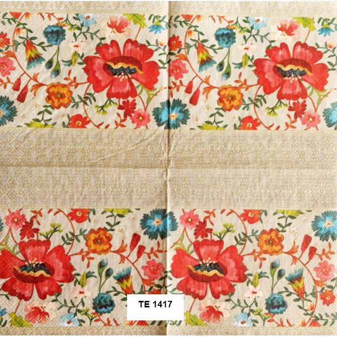 Tisu Napkin Kerajinan Decoupage Eropa 33X33 CM TE 1417 TTS
