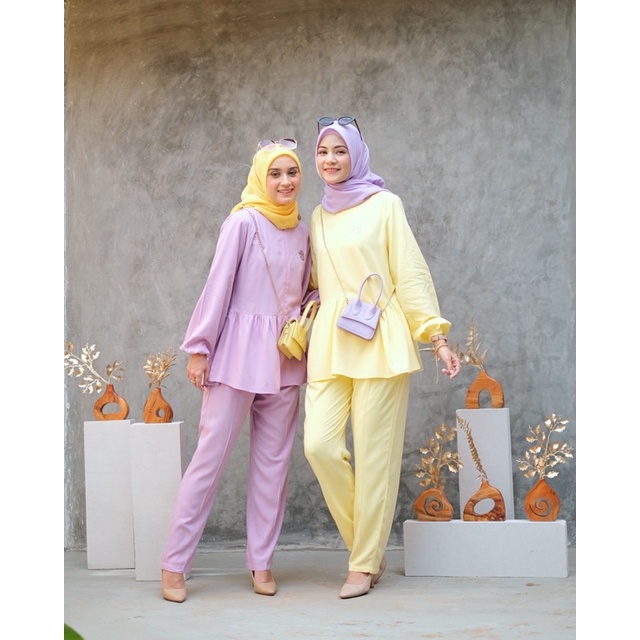 Ounadoutfit OYA SET wanita premium busui | setelan wanita polos | oneset muslimah | setelan celana cotton | outfit korea