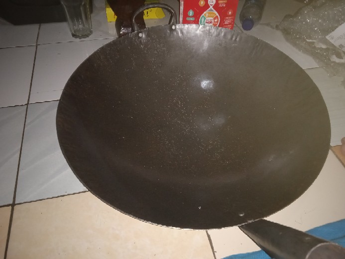 (bundle) Wajan Nasgor Plat Baja Hitam Wajan Resto Chinese Food 45 Cm  - Sutil 12 Cm