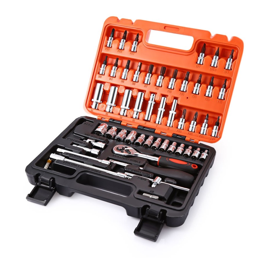 Paket Kunci Sok Perkakas Peralatan Reparasi Tool Set Kunci Pas Shock 53 in 1