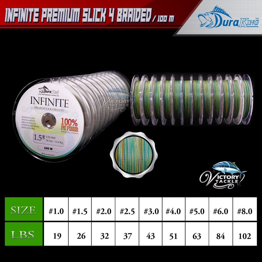 SENAR PANCING BENANG PE DURAKING INFINITE X4 MUTICOLOUR CONNECTING 100 METERS | FIRELOCK GT BRAID WX8 MULTICOLOR CONNECTING 100 METER