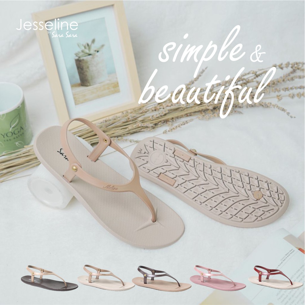 Sarasara JESSELINE Sandal Jepit Tali Wanita Sandal Flip Flop Trendy Sandal Santai Size 35-40