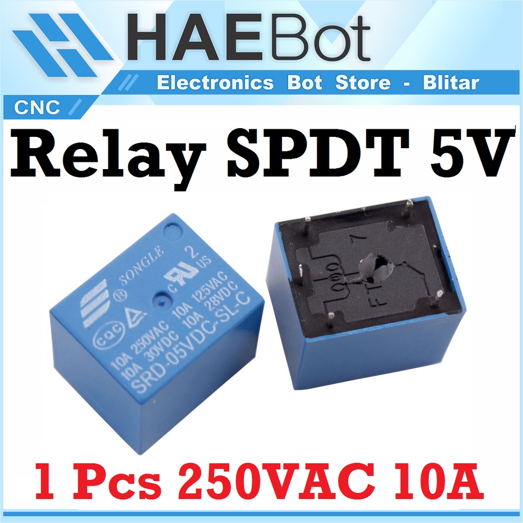 [HAEBOT] Relay 5V 5 Pin 10A 250VAC Songle Saklar Elektronik SPDT Riley Elektromagnetik Switch