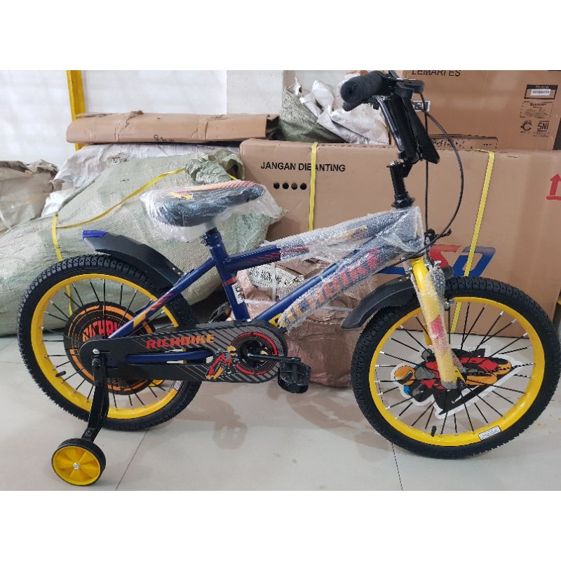 Sepeda Anak Sepeda Bmx 18 inch Richbike ( Kuning / Yellow ) ( Jari-Jari Motor )