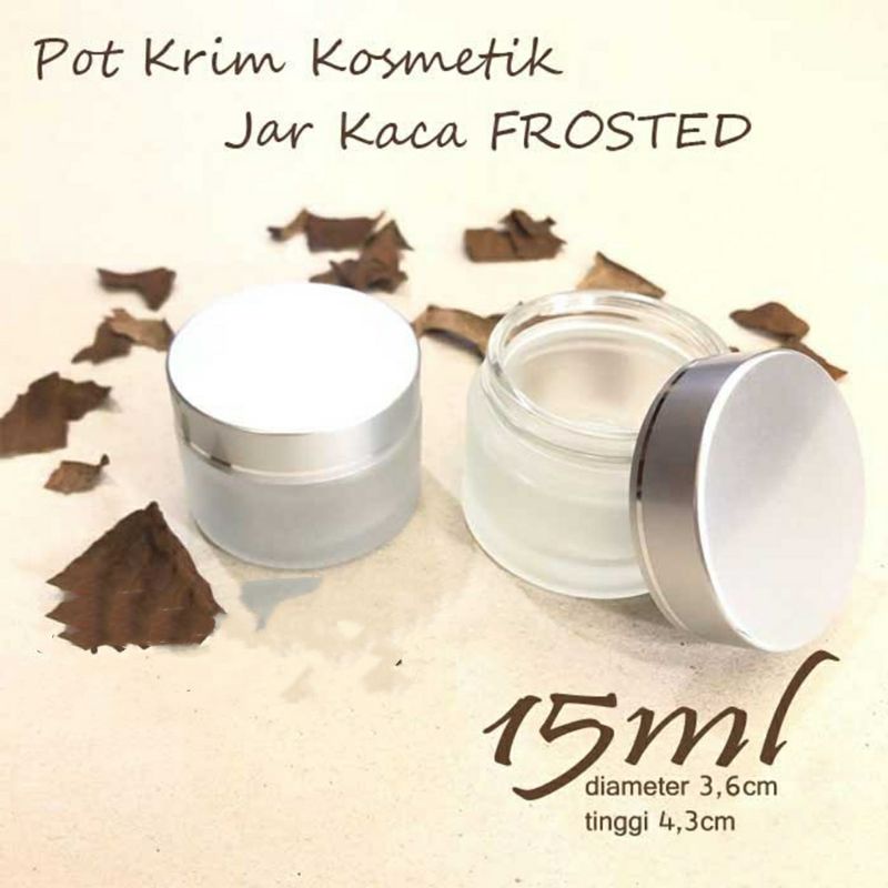 Pot Cream Kosmetik 15gr Pot Krim Kaca kosmetik Frosted Doff 15ml