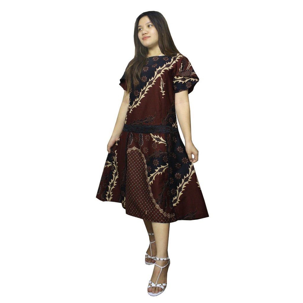 SB Collection Dress Midi Yessie Terusan Batik Wanita