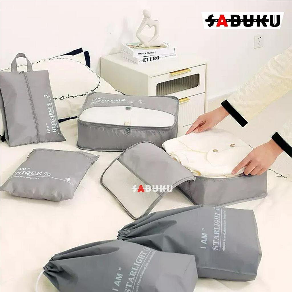 Travel Pouch Bag Bag Laundry Pouch Organizer 6 in 1 Tas Penyimpanan Untuk Travel -1004