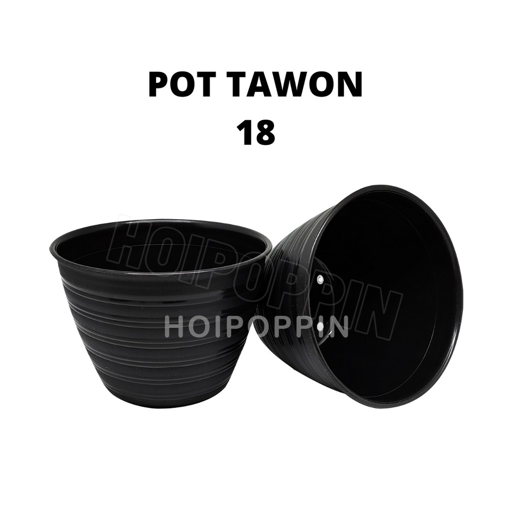 HPP - COD - POT TAWON 18 CM - POT PUTIH - POT TAWON HITAM 18 - POT TANAMAN HIAS - POT SK - POT INDOOR