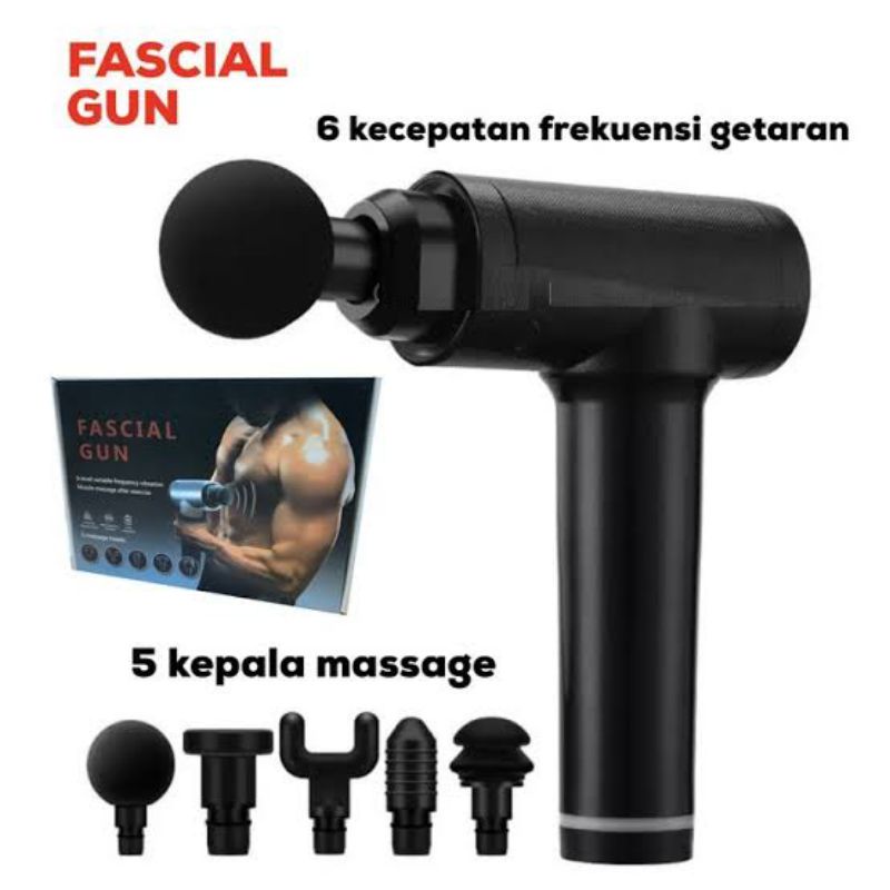 FASCIAL MASSAGER GUN ALAT PIJAT GETAR PORTABLE REDAKAN PEGAL OTOT BADAN -ALAT PIJAT THERAPY GETARAN