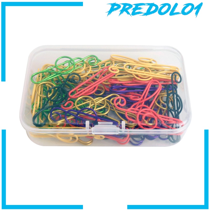 [PREDOLO1] 100Pcs TPE Coated Paper Clip Musical Notes School Paperclip Paper Clamp Clip