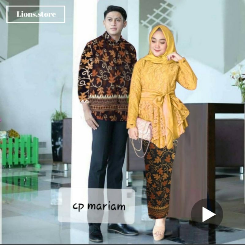 [ COD ] Baju Couple Kondangan batik Kekinian Modern Kapel Pesta Elegan Mewah Pasangan Muslim kebaya