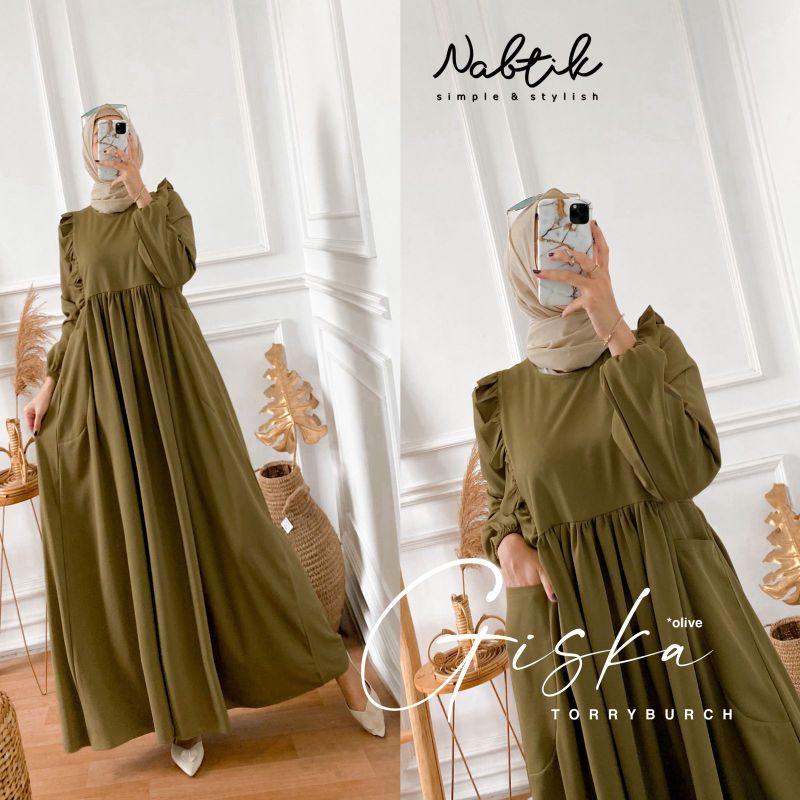 Neww Neww gamis muslimah Giska toryburch original by nabtik/terlaris