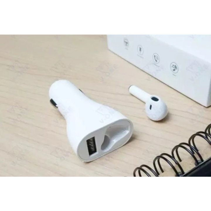 Car Charger + Headset Earphone 2in1 in Bluetooth Wireless