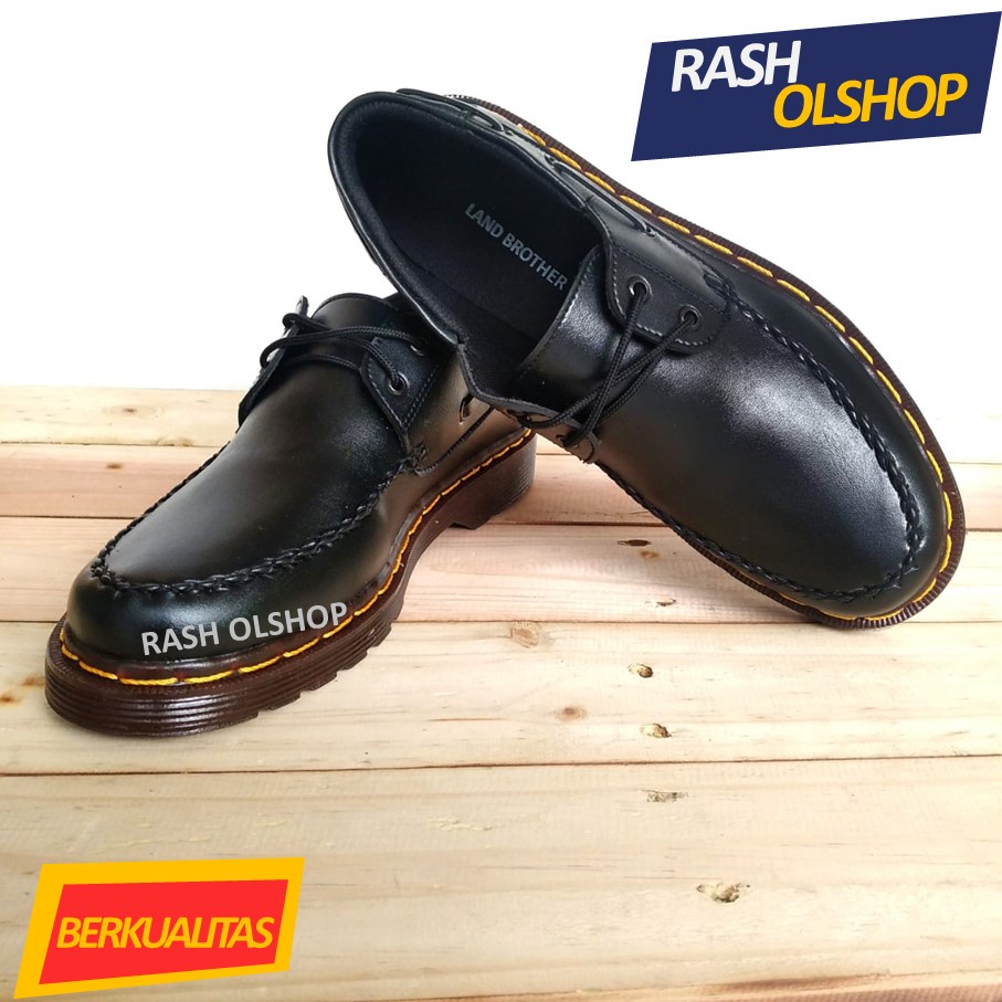 Sepatu Low Boot 2 Hole Hitam Sepatu Loafer Dokmart Bertali Model Rajut Indian