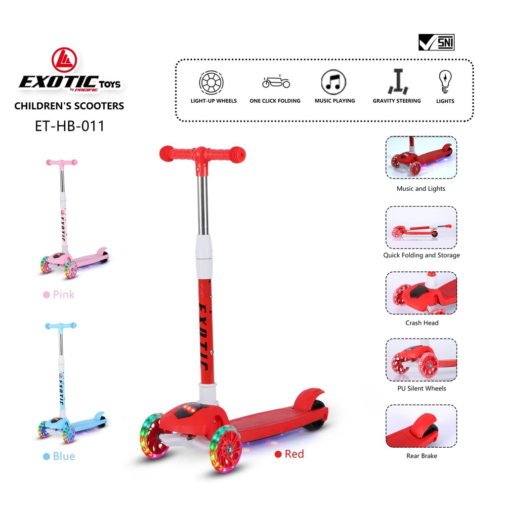 Scooter Skuter Anak Otoped Exotic ET HB011 Roda 3 Bisa di Lipat By Pacific-2