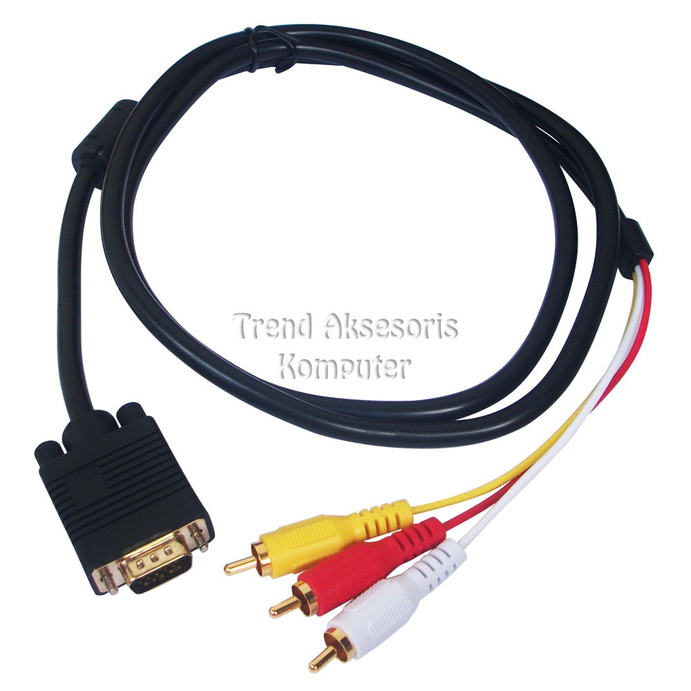 Universal Kabel VGA Male to 3 RGB 1,5m - Hitam