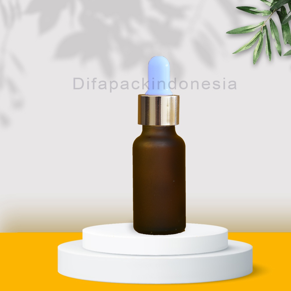 Botol pipet 20ml putih emas coklat doff