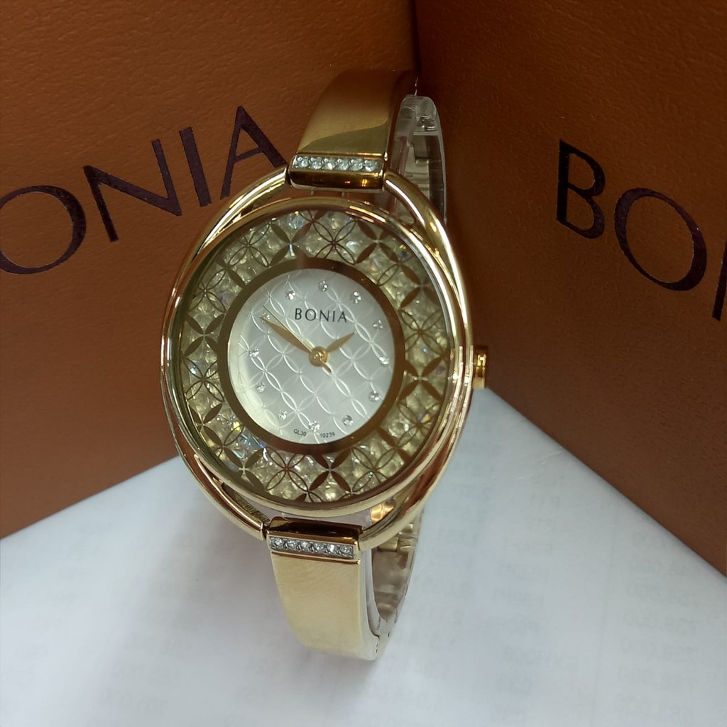 JAM TANGAN WANITA BONIA BNB10239-2257 GOLD ORIGINAL