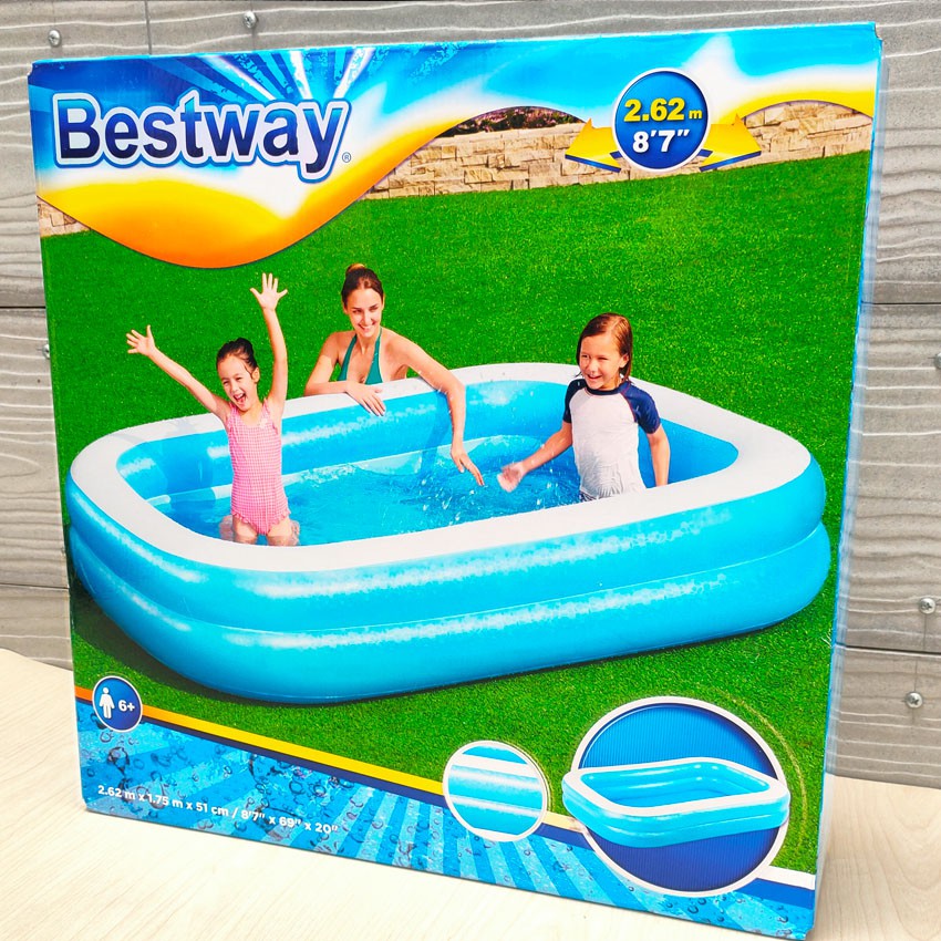 READY MALANG! bisa GOJEK Kolam Renang Anak Jumbo Besar BestWay 262 cm x 175 cm x 51 cm #54006